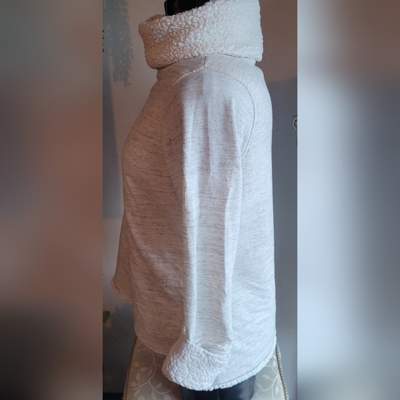 Sonoma White Sherpa Lined Turtleneck Sweatshirt M - Picture 5 of 7